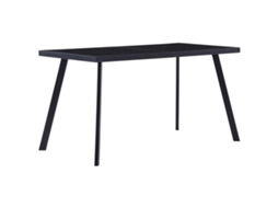 Vidaxl Mesa De Jantar 140x70x75 Cm Vidro Temperado Preto