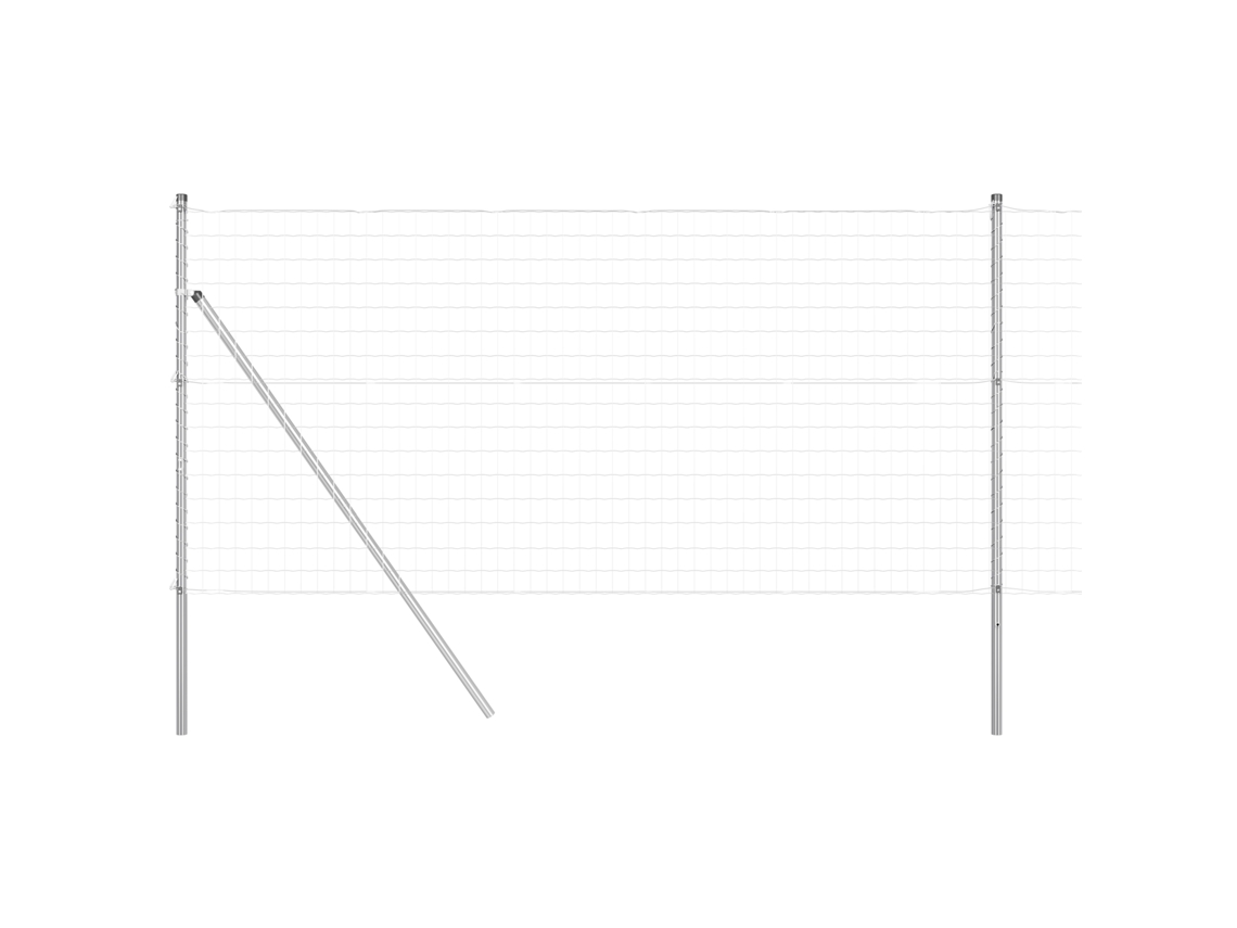 Conjunto 1 Cerca Externa Vidaxl Prateado Aço (10 X 1,2 M)
