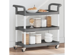 Vidaxl Carrinho C/ 3 Prateleiras 77x34x72 Cm Alumínio Cinzento