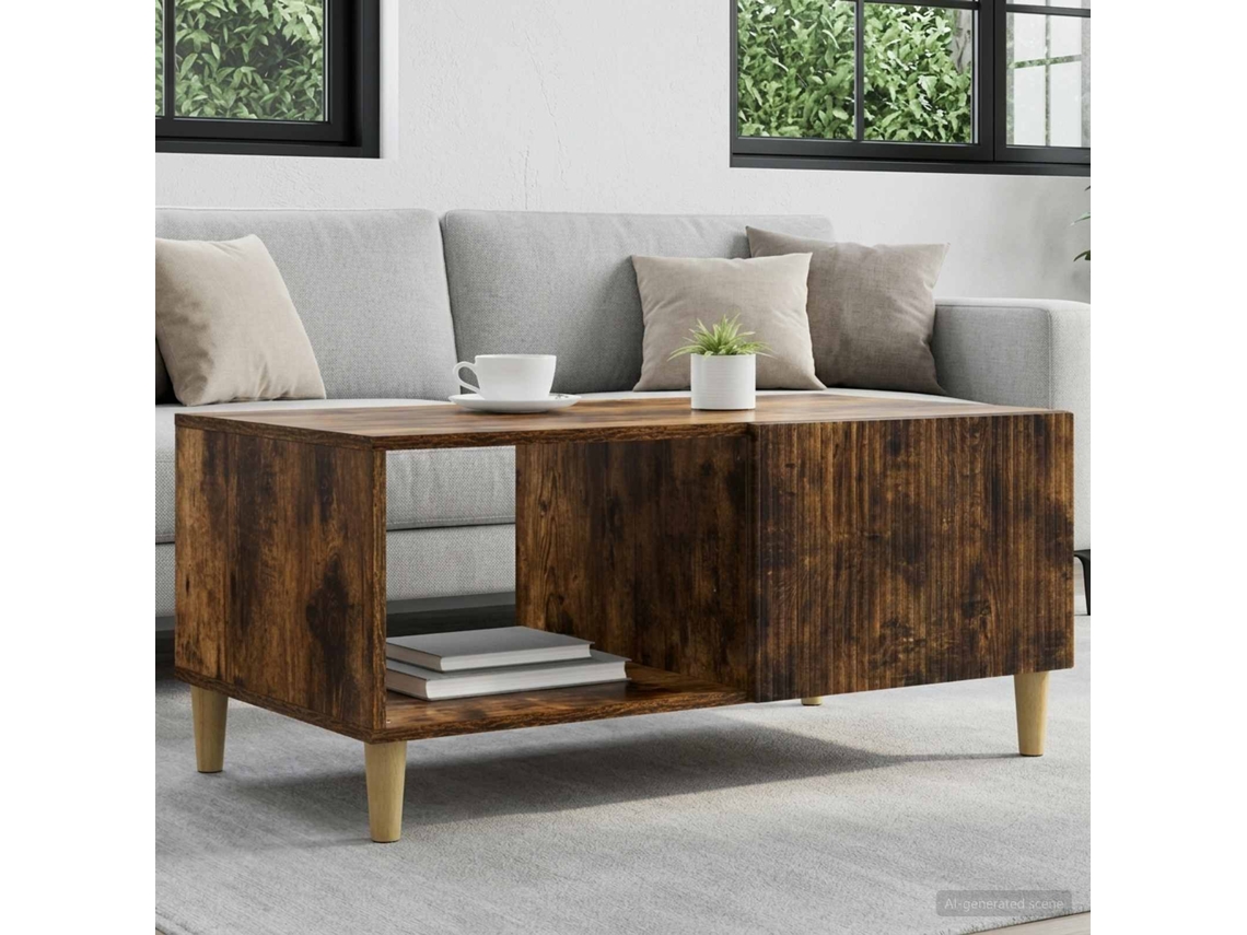 Vidaxl Mesa De Centro Carvalho Fumado 90 X 50 X 40 Cm