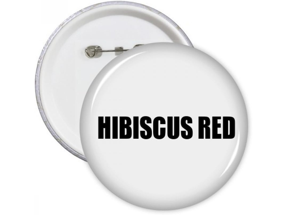 Diythinker Hibiscus Gift, Cor Vermelha, Broches Redondos Pretos com Nome, Broches, Botões, Decoração de Roupas