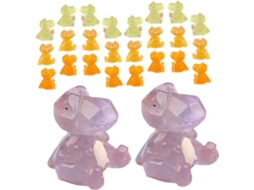 Conjunto De 30 Miniaturas Luminosas De Dinossauros, Modelos De Resina Em Estilo Desenho Animado Para Decoração E Gokoco