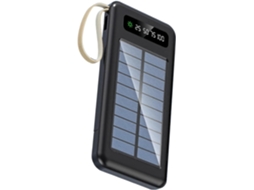Bateria Externa Solar 10.000 mAh com cabos USB, indicador LED, lanterna, S/MARCA