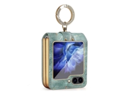 Capa De Celular Portátil Em Pu Com Anel De Nuvens Coloridas Para Samsung Galaxy Z Flip6