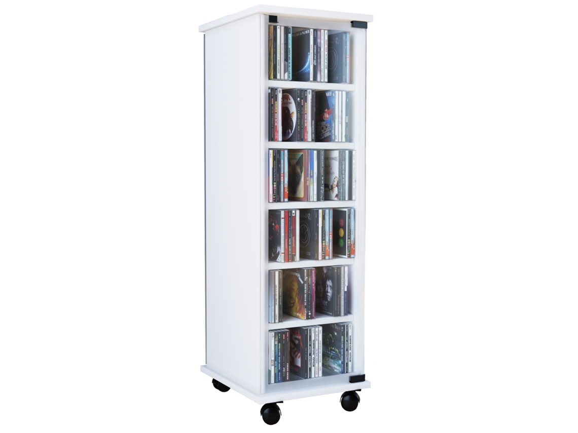 Prateleira De Madeira Para Cd Dvd Porta De Vidro Valenza Vcm