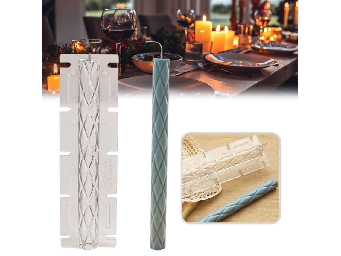 Two-piece Diamond Embossed Cylindrical Aromatherapy Candle Diy Plastic Mold, Diamond Embossed Pattern, Two-piece Type, Eoocoo