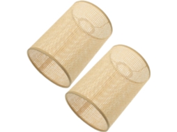Cúpula de Teto em Rattan Trançado de 2 Peças para Lustre Suspenso SFUSHOS
