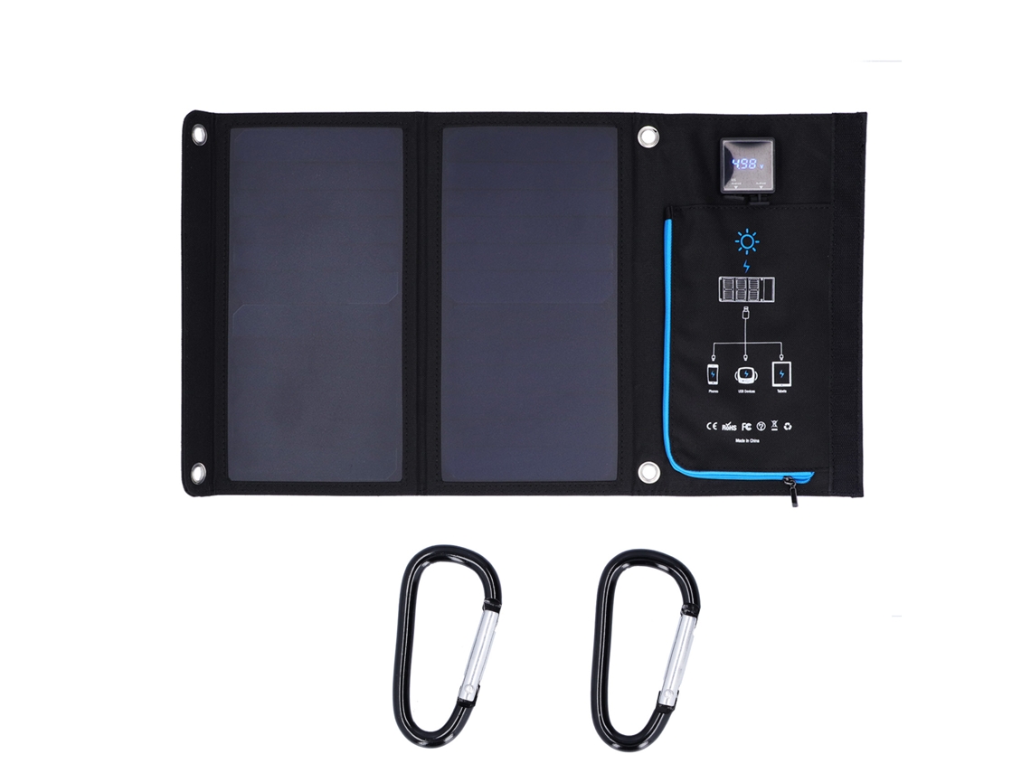 Bolsa Cargador Solar Portátil Plegable Externa Com Portas Usb Para Telefones Inteligentes E Tablets