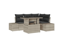 Maison Exclusive - Conjunto De Sofá De Jardim 5 Pcs Cinzento-claro Vime Pe