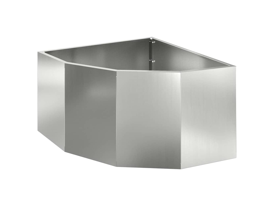 Conjunto 1 Caixa De Vaso Vidaxl Prateado Aço (60 X 60 X 35 Cm)