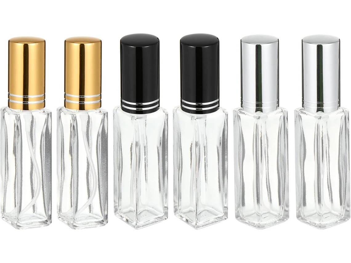 Conjunto De 6 Frascos De Perfume De Vidro Transparente Recarregáveis