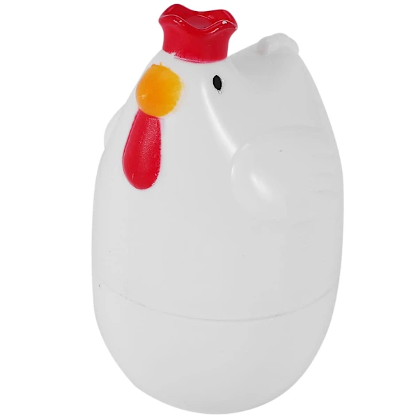 Utensílio De Cozinha Em Formato Galinha Para Cozinhar 1 Ovo Cozido A Vapor, Com Pilão, Ideal Para Micro, Ondas E Outros Usos, Cor Branca