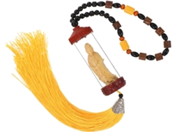 Conjunto de 4 peças de pingente para espelho retrovisor de carro com decoração de Avalokitesvara em Tom Pêssego