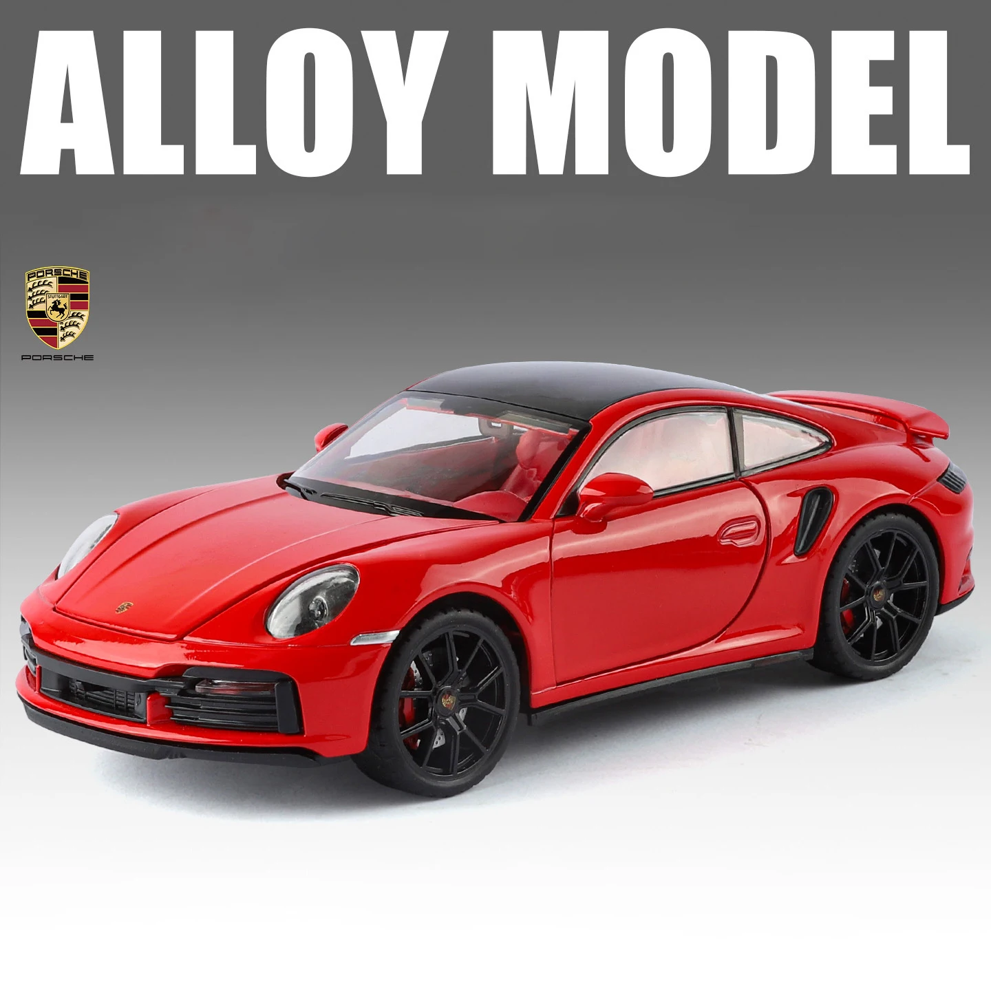 (vermelho) Miniatura De Carro Supercarro Em Liga Metálica, Modelo De Carro Fundido Em Metal Com Efeitos De Som E Luz.