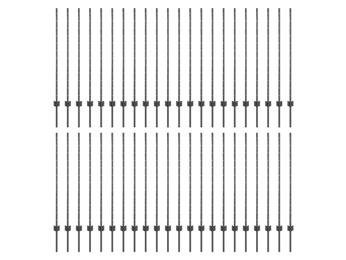 Conjunto 44 Poste De Jardim Vidaxl Cinzento Aço (160 Cm)