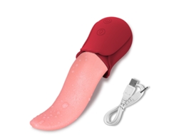 Vibrador Rosa de Língua Lambendo 10 Velocidades para Mulheres Vermelho ENZONS