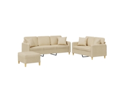 Sofa Set, Sofa Sets Vidaxl Creme Tecido (n/a)