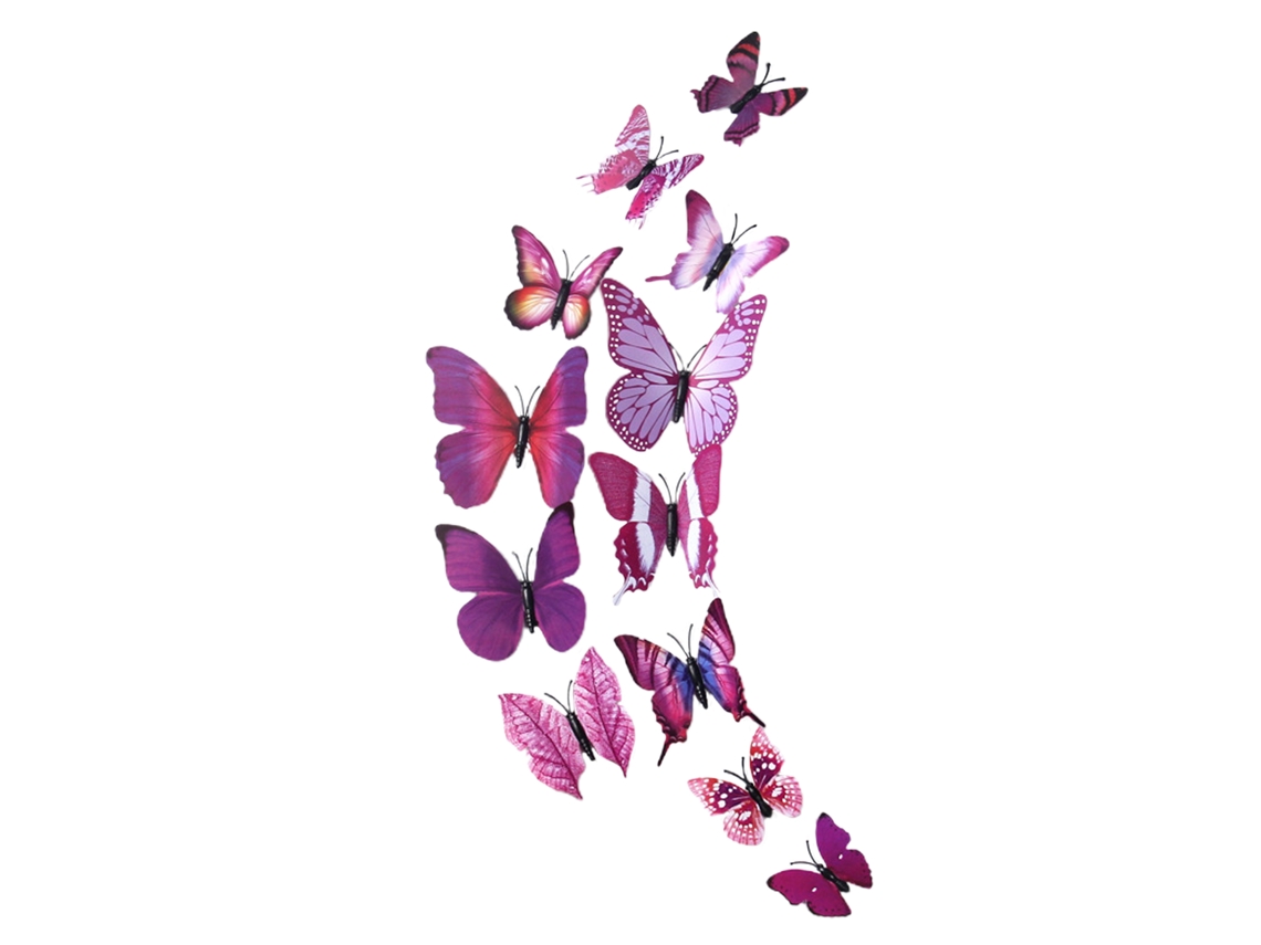 Laxiscreed Adesivos De Parede Borboleta 3d Em Pvc Violeta Com Íman Para Decoração