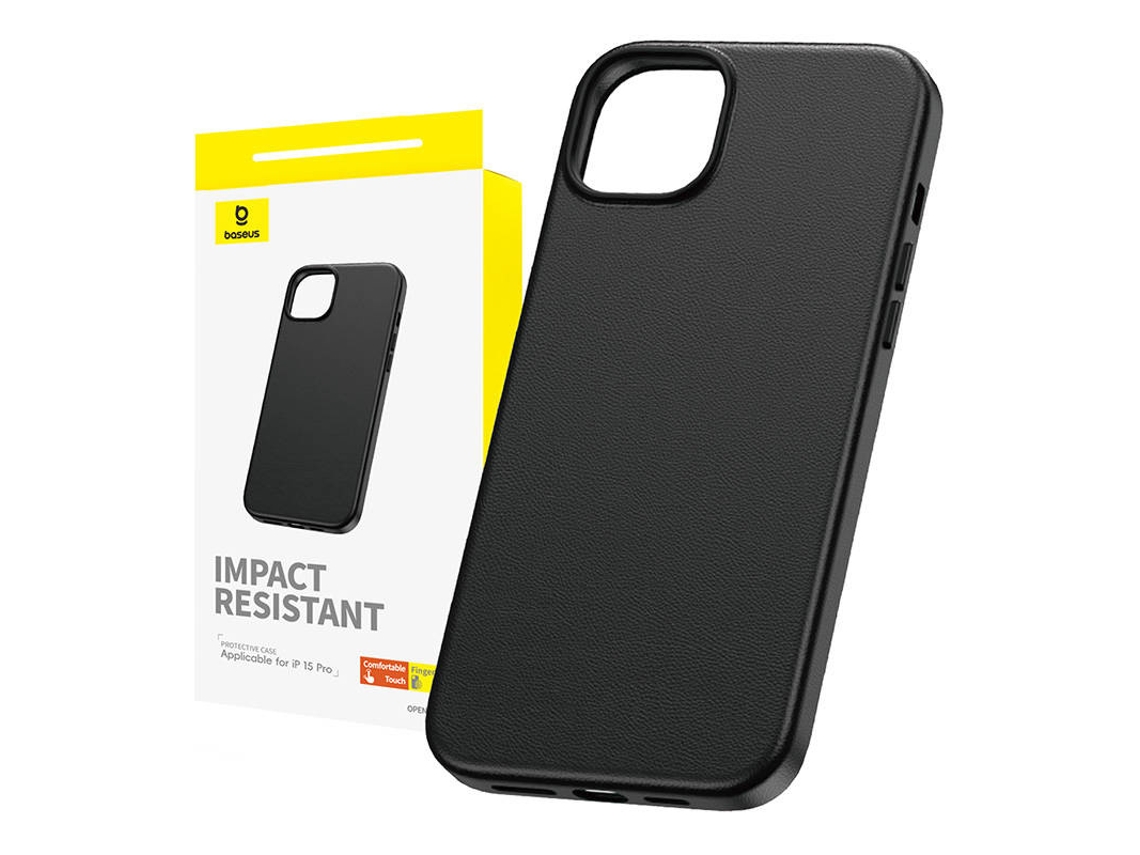Capa Baseus Fauxther Series Para Iphone 15 Pro (preta)