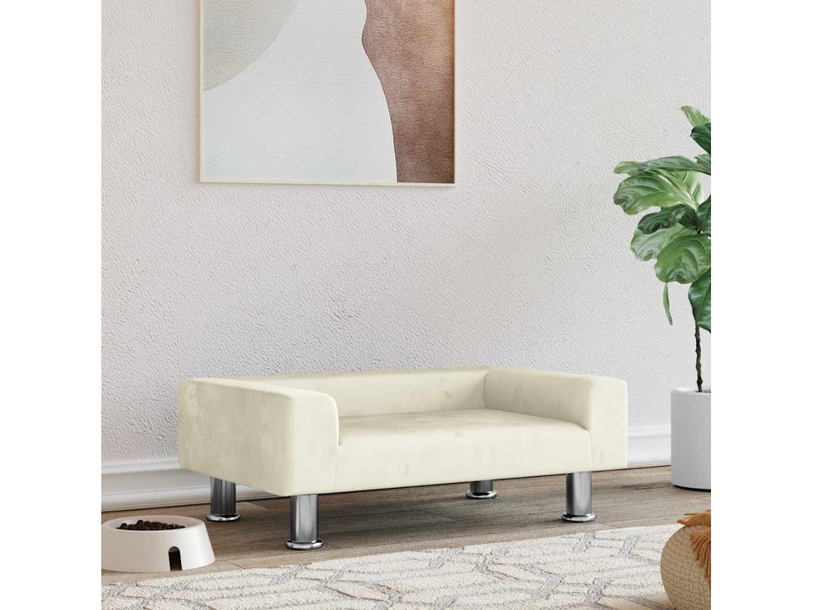 Vidaxl Cama 70x45x26,5 Cm Veludo Cor Creme