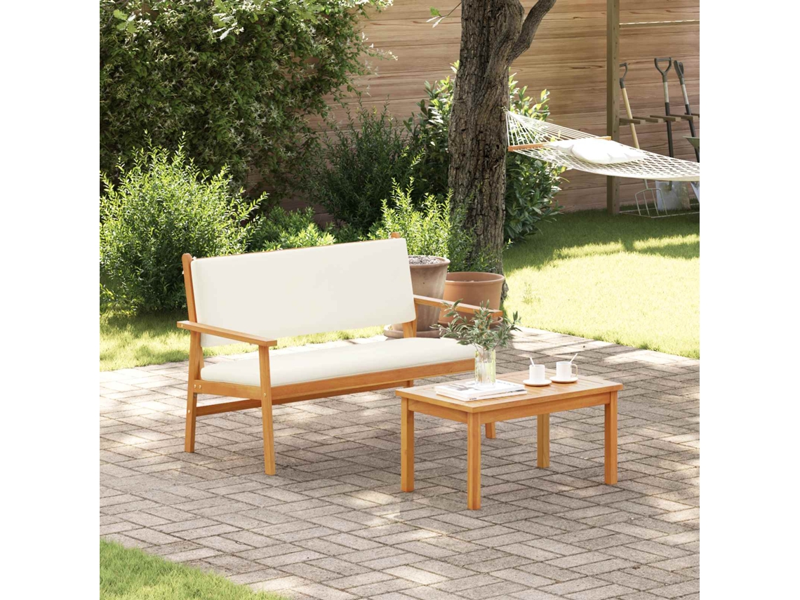 Vidaxl Conjunto De Sofá De Jardim 2 Unid. Branco Creme