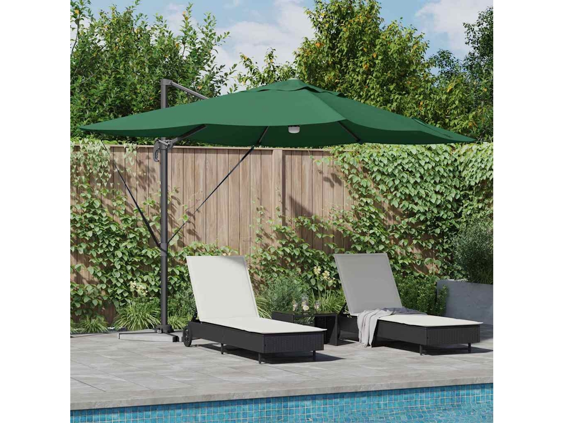 Vidaxl Guarda-sol Verde 351 X 250 X 253 Cm Poliéster E Alumínio