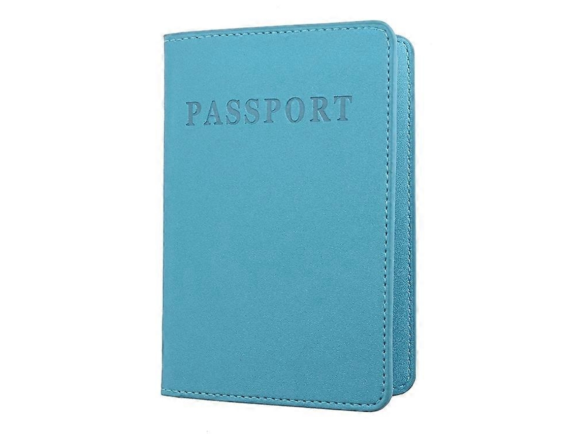 Ms101 Porta-passaporte Multicartões Em Pu Fosco Para Viagens Internacionais, Cor: Azul Celeste