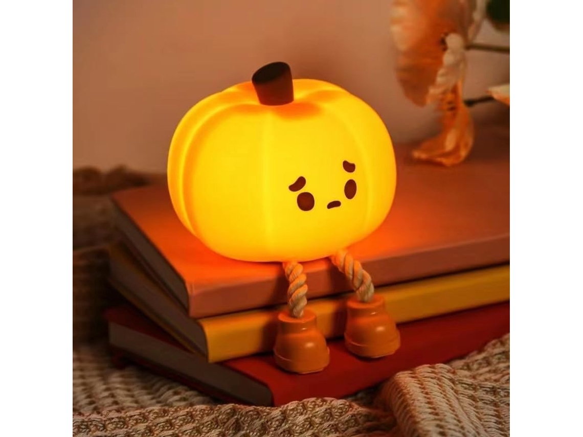 Abajur De Abóbora Fofo, Controle De Intensidade Por Toque, Recarregável, Luminária Noturna Aconchegante Para O Quarto, Também Ideal Para O Natal