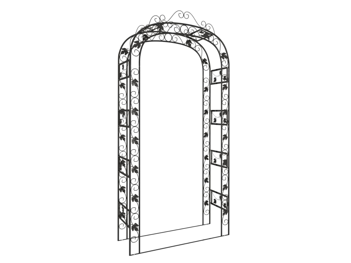 Arco de jardim VIDAXL Preto Aço (116 x 45 x 240 cm)