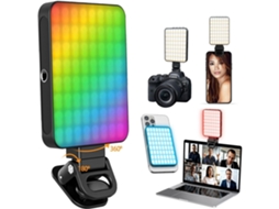 Luz De Selfie Rgb Magnética Com 136 Leds, 3 Temperaturas De Cor, 9 Modos E 10 Níveis De Brilho (preta)