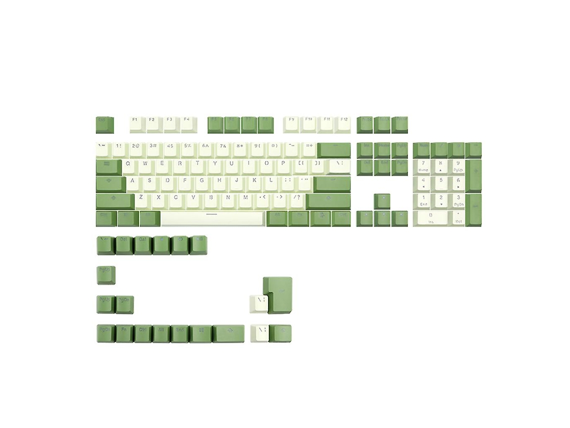 Pbt Matcha Keycaps 124 Teclas Oem Altura Duas Cores Retroiluminado Conjunto De Teclas Duplas