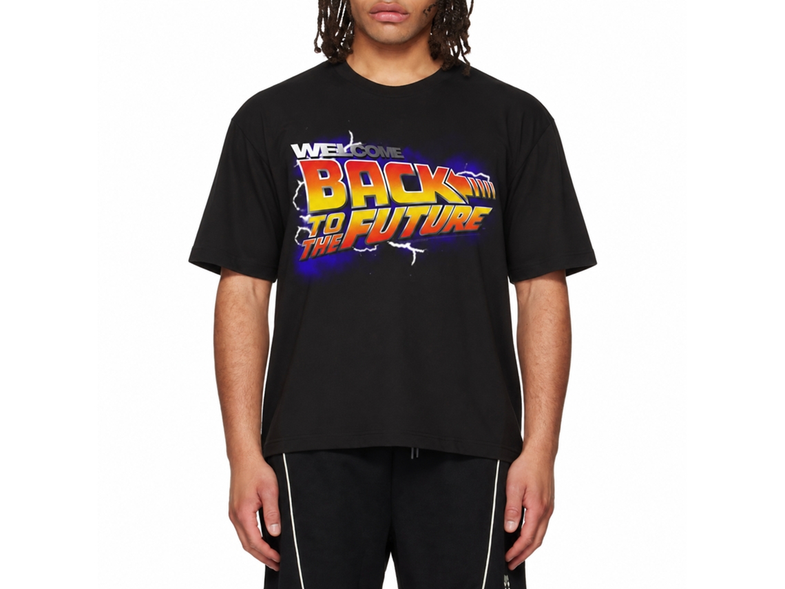 Rockinstone Back To The Future Movie Wbs Black Adult T-shirt Size:m