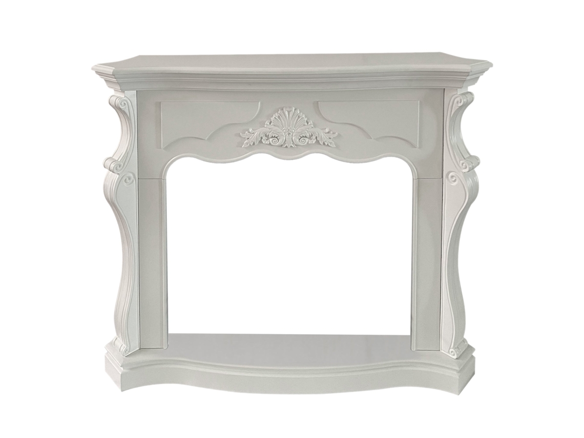 Revestimento Madeira para Lareira Paris Branco Moldura DIVINA FIRE (L123xd39xh100 cm)