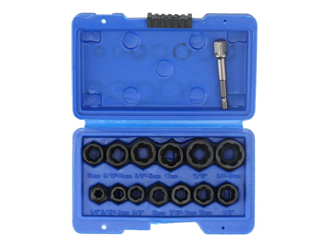 Kit De Extratores De Porcas E Parafusos Quebrados Com 13 Peças, Ranhuras Espirais Inversas E Adaptador Hexagonal