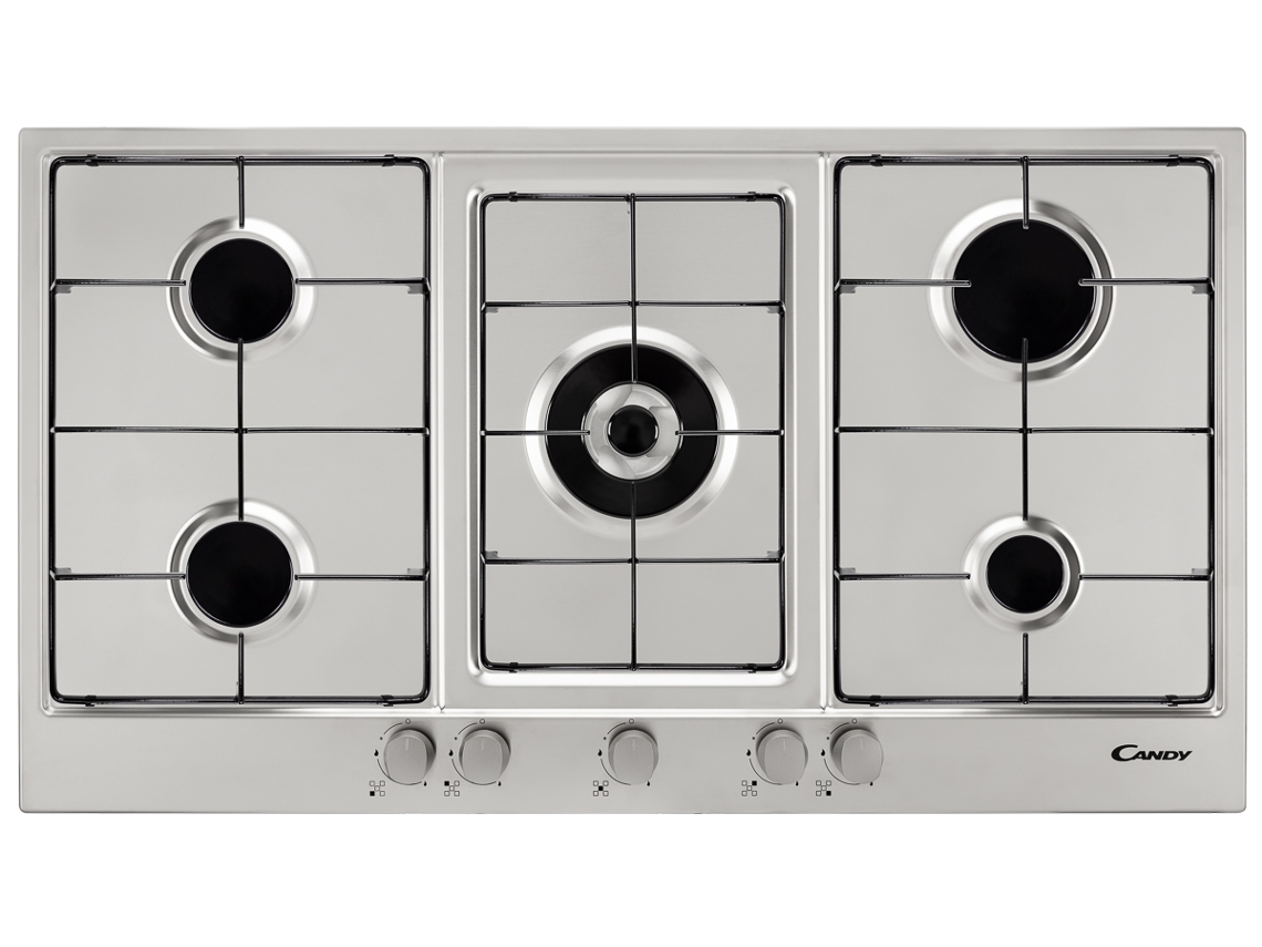 Placa de Gás CANDY PG 953/1 SX (Gás Natural - 90.9 cm - Inox)