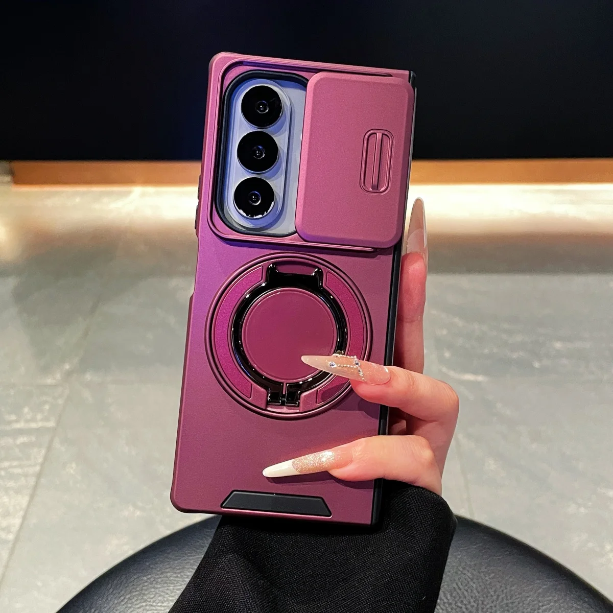 Capa Protetora Magnética Deslizante Para Celular (li Zi Galaxy Z Flip7fe), Resistente A Impactos.