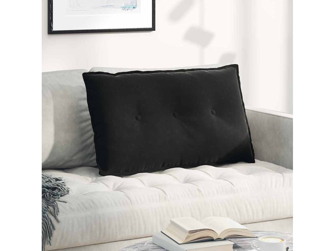 Vidaxl Travesseiro Para Costas Preto 80 X 50 Cm