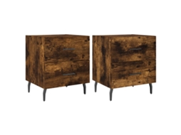 Bedside Cabinet, Bedside Cabinets Vidaxl Marrom Madeira Processada (n/a)