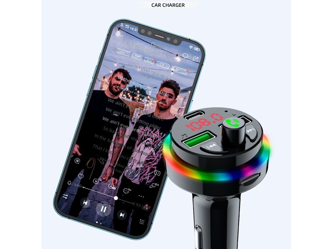 Reprodutor Mp3 Veicular com Bluetooth, Receptor Sem Fio, para Carro