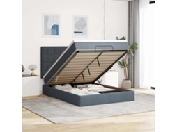 Vidaxl Estrutura Cama Otomana com Colchões 140x190cm Cinzento Escuro