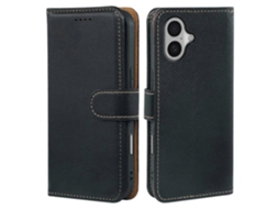 Capa De Couro Com Bloqueio Rfid Para Iphone 16 Plus, Textura De Lichia, Fecho Magnético