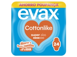 Pensos Higiénicos Cottonlike Super com Abas Evax
