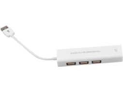 Adaptador Ethernet Usb Com Hub Rápido Para Pc E Laptop , Compatível Com Windows, Plug And Play, Branco Adaptador Ethernet Us Gokoco (1 Unidade)