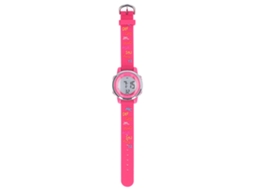Ats reloj Niño Niña Cartel Animado Led Impermeable Luz de Fondo Alarma Cronómetro 3 10 Años Rojo Rosa