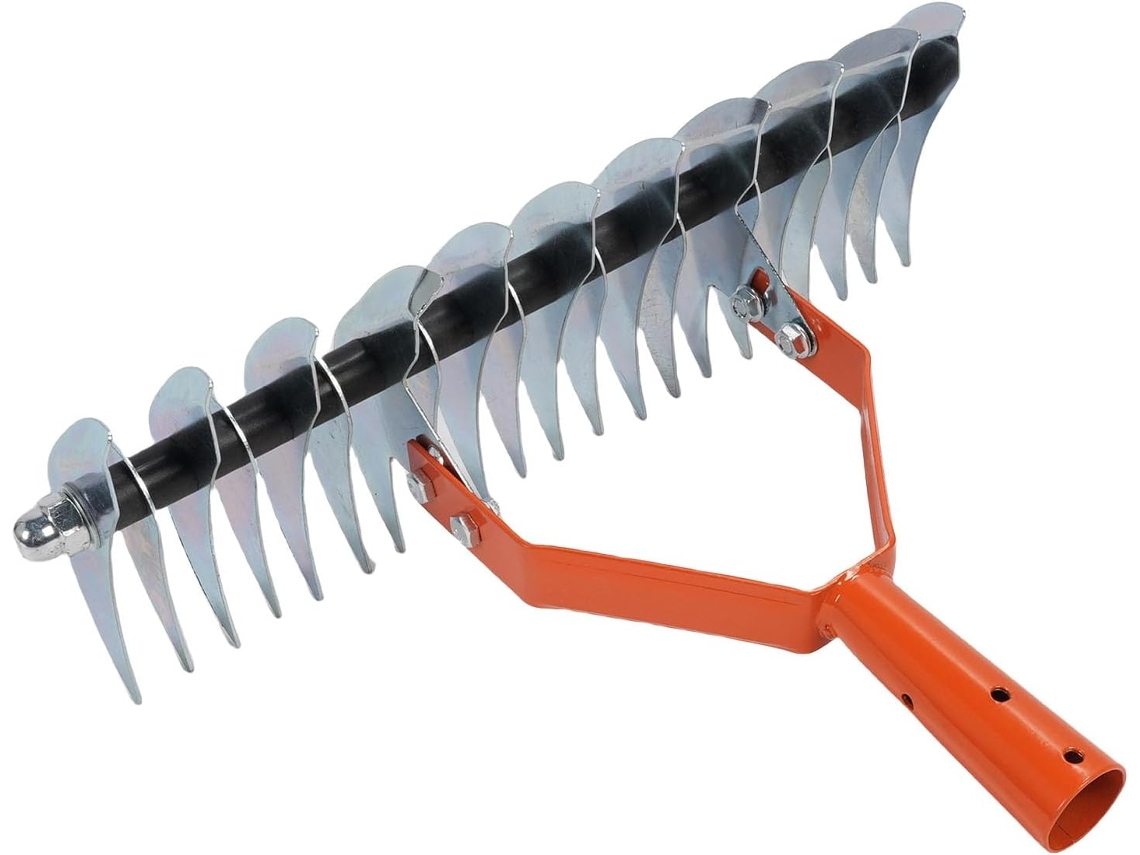 Ancinho De Metal De 15 Polegadas Para Grama, Ancinho Para Jardim Com