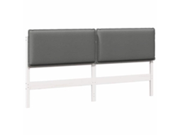 Cabeceira Estofada com Cabeceira Branco e Cinza Claro 200 cm MAISON EXCLUSIVE