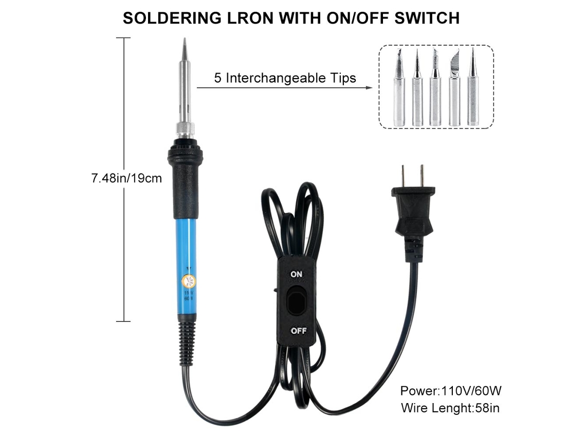 Laxiscreed Conjunto De Ferramentas De Soldar 7 Em 1 Com Controle De Temperatura Para Reparações