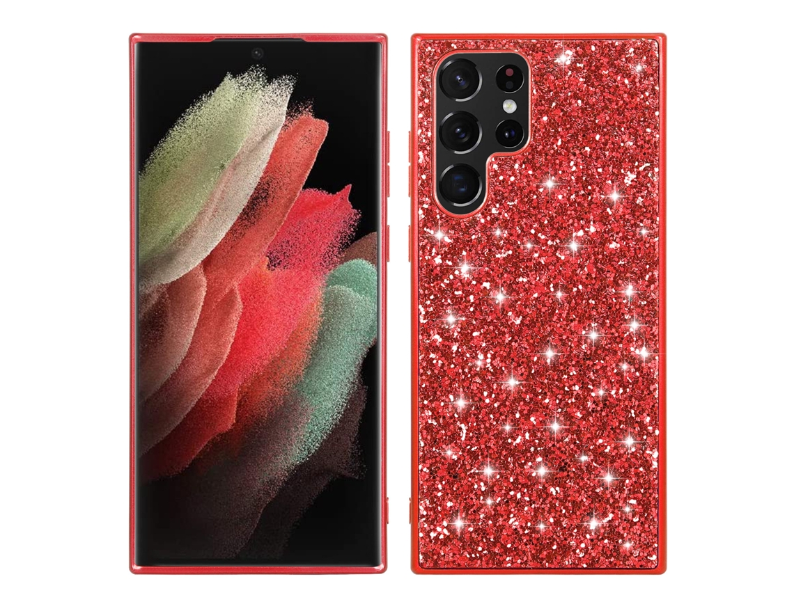 Adequado Para Capas De Celular Samsung Com Glitter E Efeito Anti-queda.vermelho - A33 5g