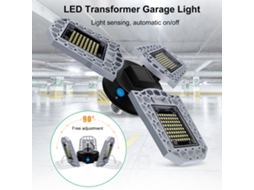 Lâmpada Industrial Led Dobrável com Detecção de Luz E27 para Garagem