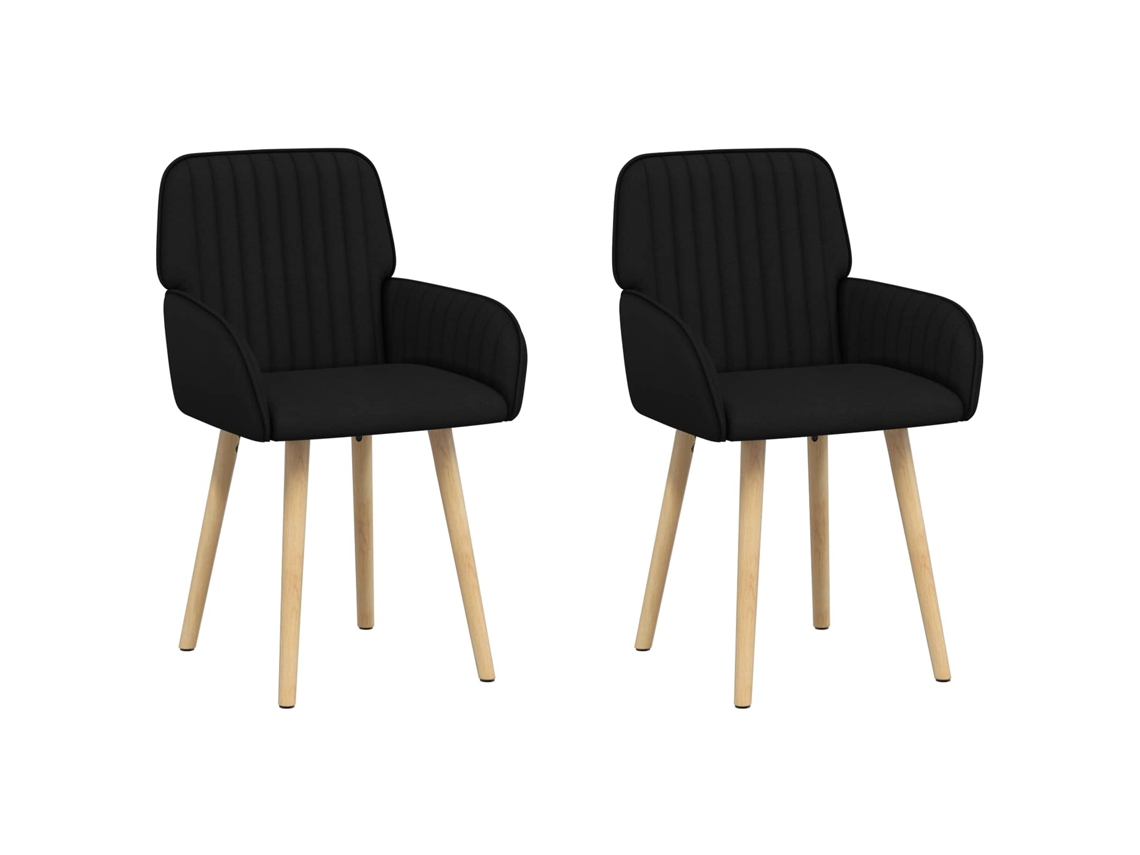 Conjunto 2 Cadeiras De Jantar Vidaxl Preto Tecido (56,5 X 50 X 87,5 Cm)